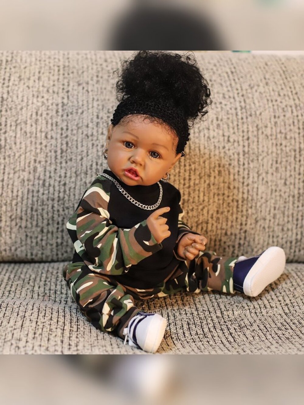 22.8 Inch Reborn Silicone Baby Lifelike Adjustable Soft Body Doll Playset